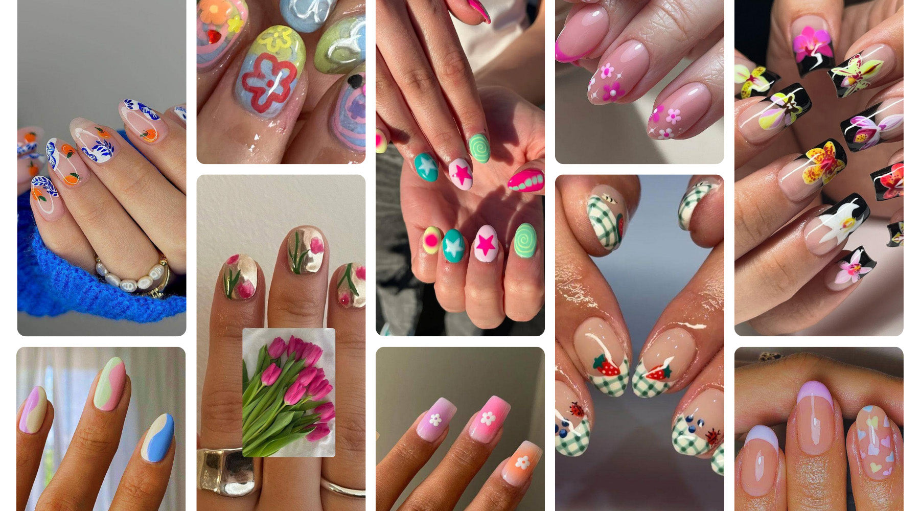Simple Motif Nails That Shine in Summer