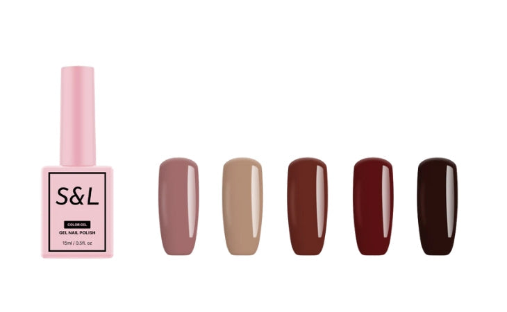 S&L brown gel nail polish collection