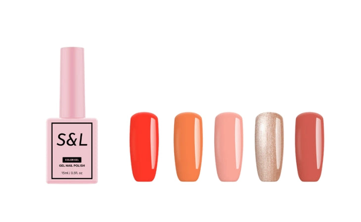 S&L orange gel nail polish collection