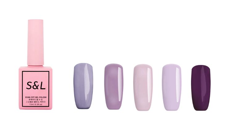 S&L Beuaty purple gel nail polish collection