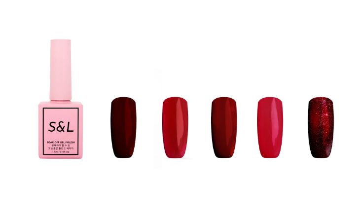 S&L red gel nail polish collection