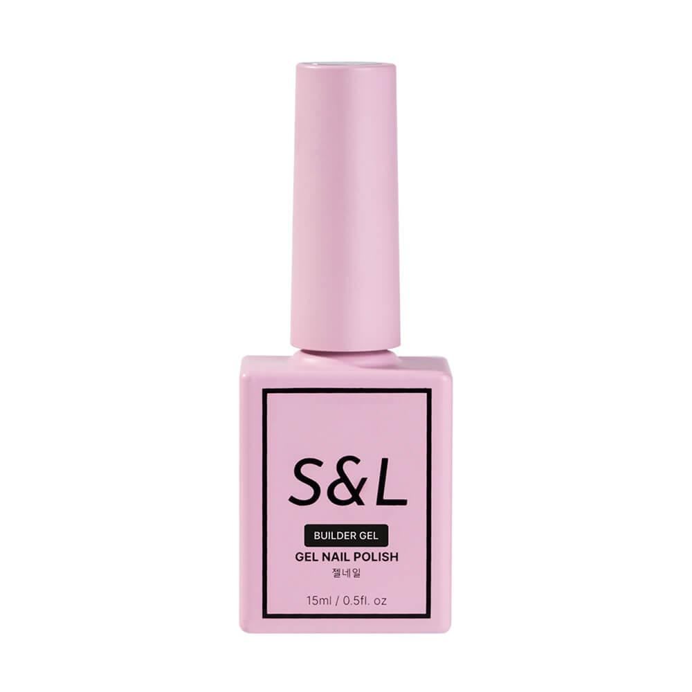 S&L Soft Builder Gel bottle, 15ml, clear self-levelling formula for weak nails