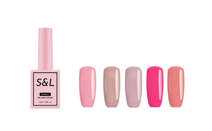 S&L Pink gel nail polish collection